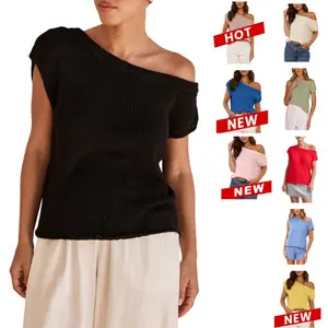 UANEO Womens Off Shoulder Sweater Y2K Short Sleeve Ribbed Knit Pullover Date Night Top Blouse UANEO Womens Off Shoulder Sweater Y2K Short Sleeve Ribbed Knit Pullover Date Night Top Blouse