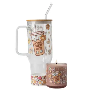 Emotional Support Jenna Bestie 40oz Tumbler Bundle with Boot & Candle