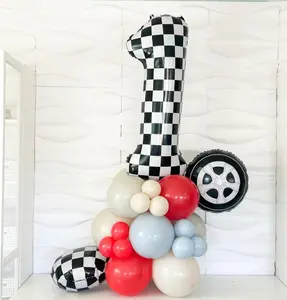 First Lap Around The Track - First Lap Balloons - First Lap Balloon Tower - First Lap Around The Track Birthday Theme - Race Car Birthday