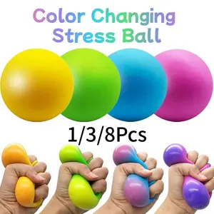 1/3/5/8 Count Color-Changing Flour Balls Stress Relief Toys, Sensory Squeeze Ball Party Favors, Unique Novelty Stress-Relieving Accessories