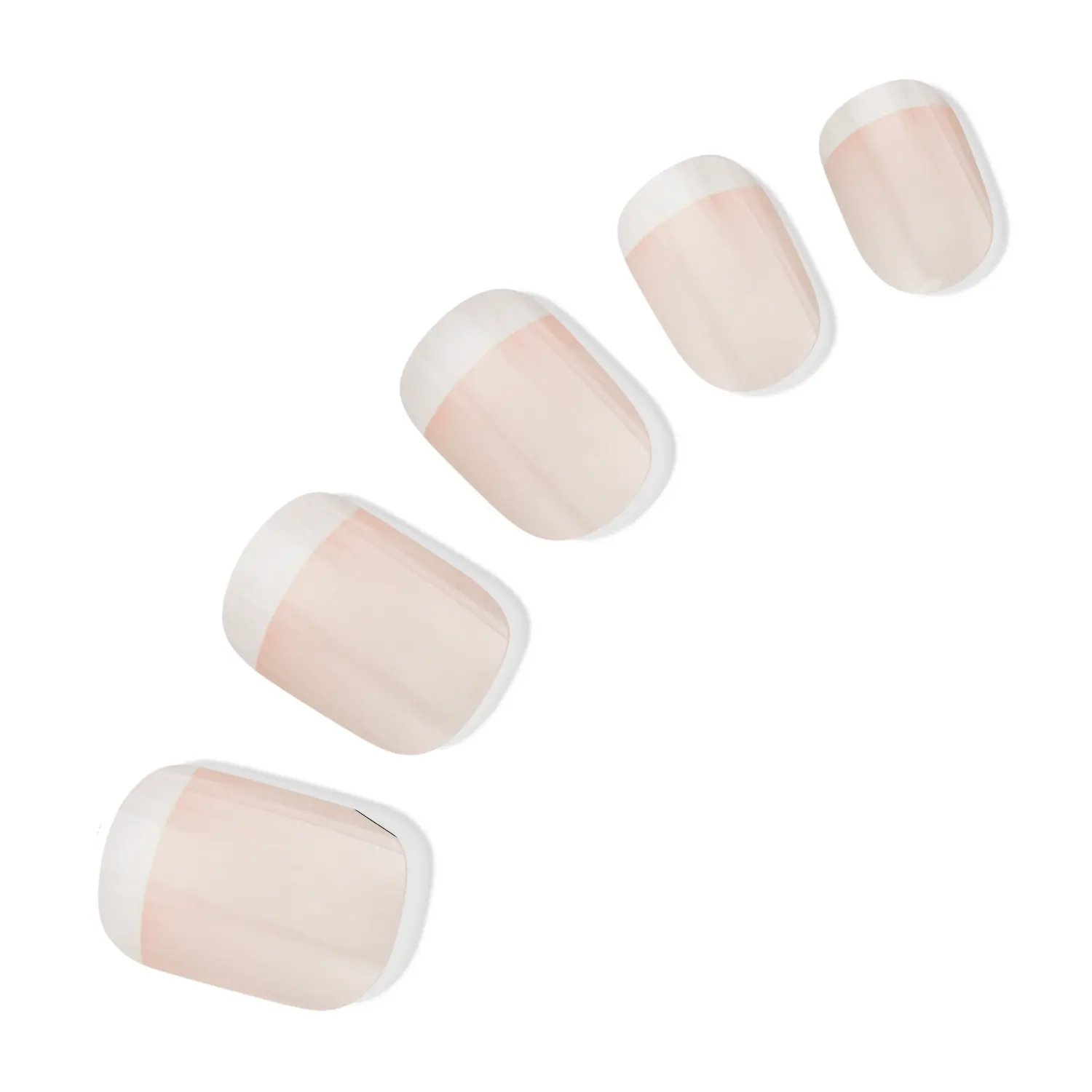DASHING DIVA Day To Night Instant Press-On Nails | Medium Square Neutral French Tips – Glossy Nude Gel Finish