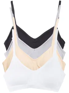 Kalon 4-Pack Women's Demi Bralettes with Adjustable Straps XXS-2XL
