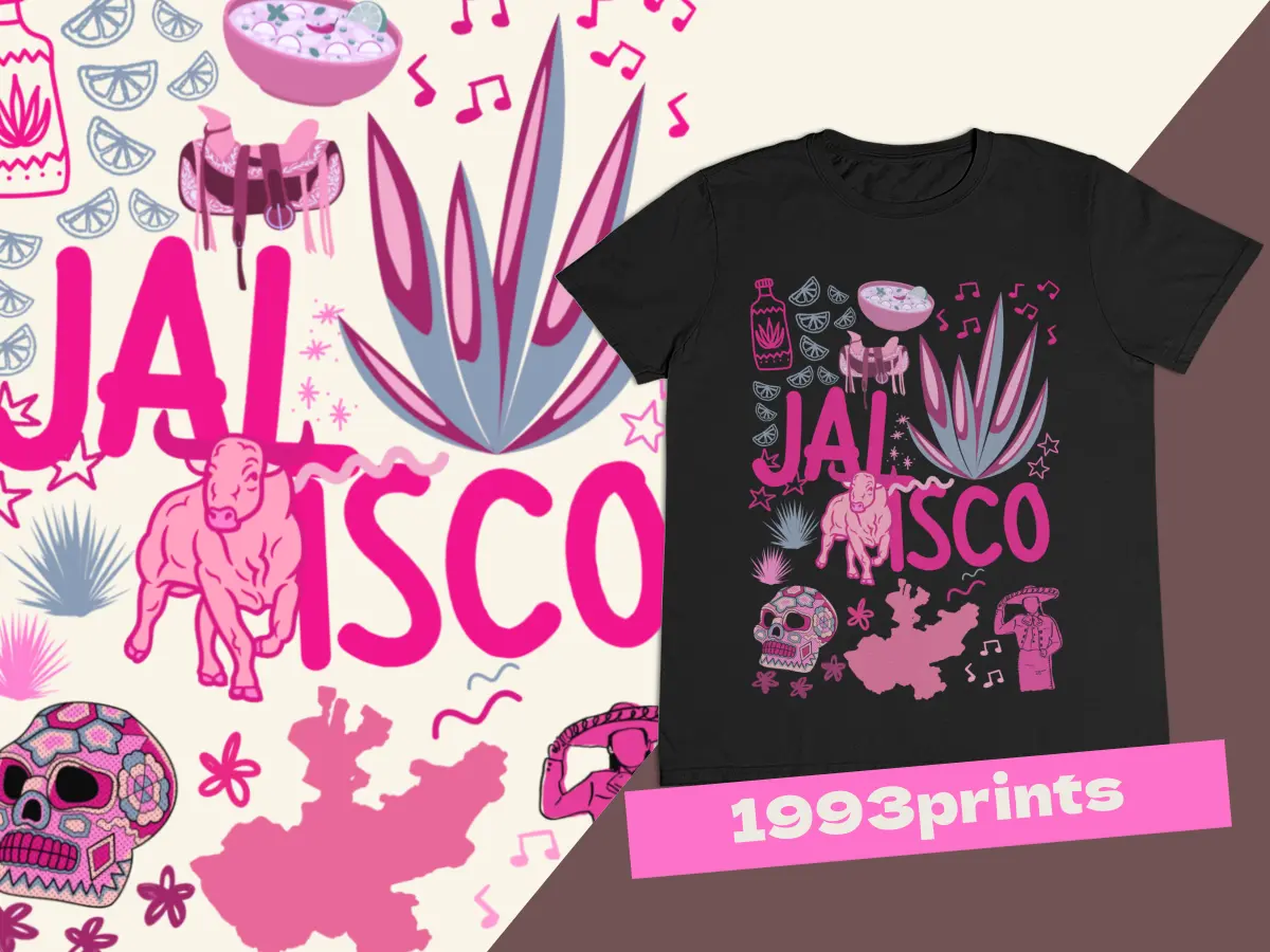 México en Rosa Graphic T-shirt - 18 pink Mexican States