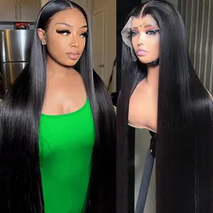 13x6 Lace Front Wigs Human Hair Pre Plucked Straight HD Lace Front Wigs Human Hair 180 Density 13x6 Frontal Wigs with Baby Hair Straight Glueless Wigs Human Hair for Women