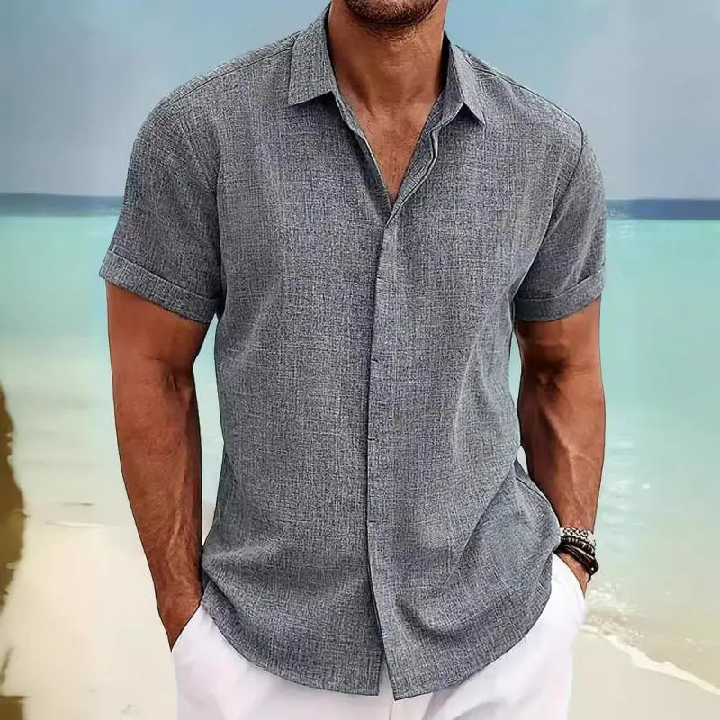 (New)2025 Summer Tie-Dye Casual Linen Short Sleeve Shirt Casual Tropical Short Sleeve,Seamless,Sports,streetwear
