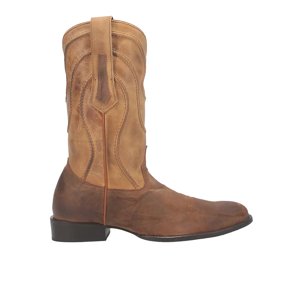 Dingo Mens Whiskey River Embroidered Round Toe Pull On Casual Boots Mid Calf - Beige, Brown Dingo Mens Whiskey River Embroidered Round Toe Pull On Casual Boots Mid Calf - Beige, Brown
