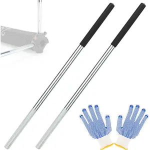 2 count Winding Bars for Garage Door Torsion Spring with Non-Slip Rubber Handle, Zinc Steel Winding Rods Garage Door Hardware for Adjusting or Replacing Garage Door Tension Springs, Black