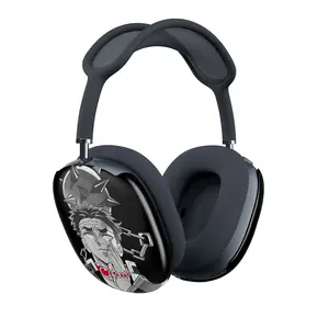 Stone Hashira Crying Warrior Custom Headphone Covers - Aesthetic Anime Manga Inspired Accessories for AirPods Max - Premium Durable Earcup Protector Shells - Japanese Streetwear Minimalist Grayscale Design - Perfect Gift for Demon Anime Fans