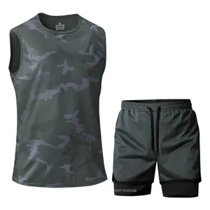 Gym-Ready Camo Tank & Compression Shorts, Perfect For HIIT Workouts And Weightlifting With A Supportive, Stretchy Fit That Holds Its Shape Through Intense Activity