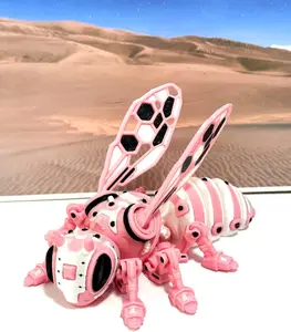 Articulated Cyber Bee – 4.5" 3D Printed Stress Relief Desk Toy – Futuristic Interactive Fidget Toy - 3D Printed in USA -CB001-PW