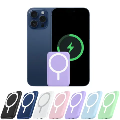 Podoru power bank portable charger power bank power bank charger magnetic power bank 5000mAh Magnetic Power Bank  Wireless Fast Charger for iPhone 12–17 Pro/Pro Max, Compact Portable Battery Pack lithium ion travel essential  type