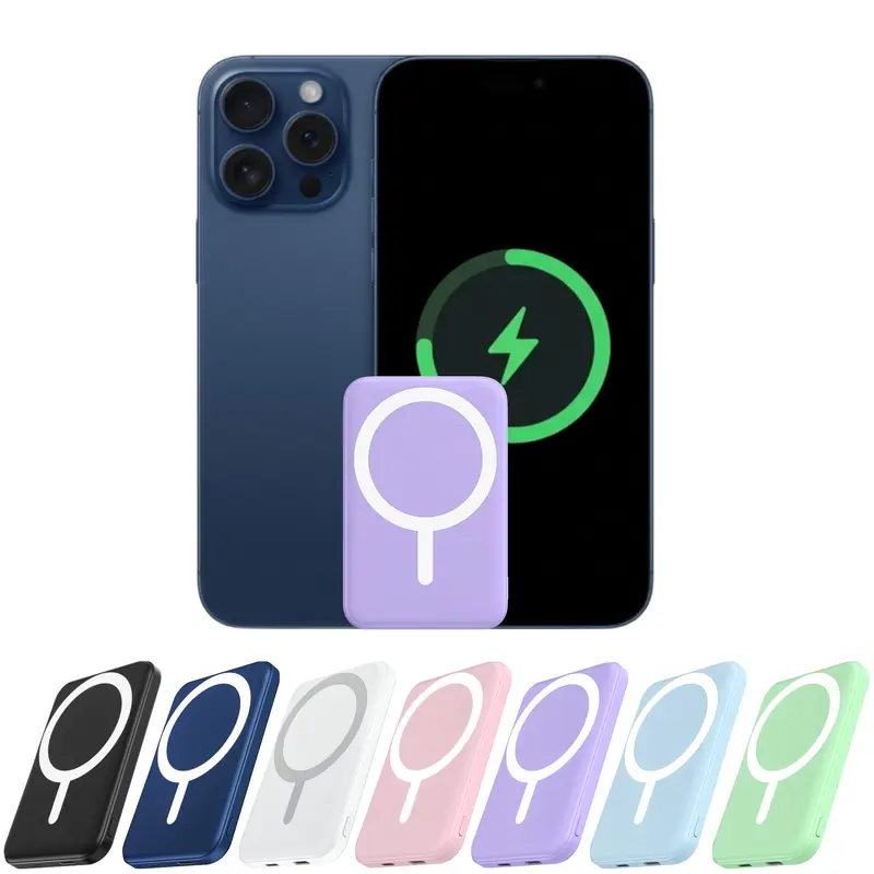 Podoru power bank portable charger power bank power bank charger magnetic power bank 5000mAh Magnetic Power Bank  Wireless Fast Charger for iPhone 12–17 Pro/Pro Max, Compact Portable Battery Pack lithium ion travel essential  type