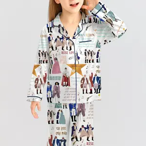 Hamilton Musical Satin Pajamas Set, Broadway Theater PJs, Alexander Hamilton Sleepwear, Kids Satin Pajama Set, Musical Gift for Fans