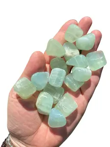 Green Calcite Tumbled Stone - Grade A - Polished Natural Green Calcite Crystal