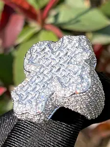 1 PC Glamorous Cubic Zirconia Geometric Design Ring For Women Wedding Engagement Valentine's Day Party Gift