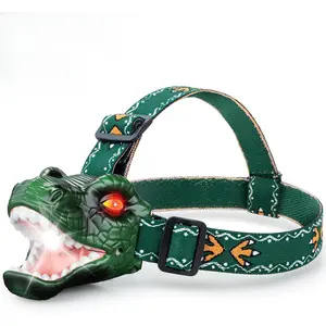 LED Dinosaur Headlamp for Kids, Children's Toy Flashlight T-Rex Dinosaur Toys for Age 3 4 5 6 7 8 9 Years Old Kids, Camping Hiking Gear for Boys Girls