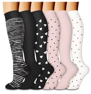 Luna&&luxe 6 Pack Athletic Compression Socks  MoistureWicking Non-Slip  Boost Performance & Recovery for Runners & Athletes