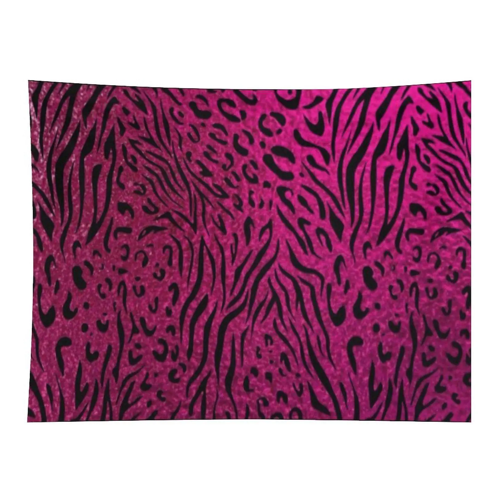 Pink Animal Print Tapestry Zebra Leopard Pattern Wall Hanging, Bold Wild Print Tapestry for Bedroom Dorm Decor