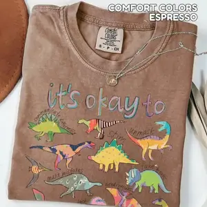 Comfort Colors It’s Ok to Be Different Autism Dinosaur T-shirt, Autism Awareness Shirt, Autism Mom Tee, Comfort Colors Graphic Tee, Casual Outfit, Vintage Wash Shirt, Oversized Women’s Outfit, Apr 5