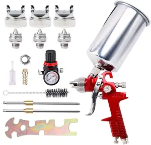 1000cc Professional HVLP Spray Gun Kit - Expert Airbrush Kit, Paint Spraying Tool with 1.4/1.7/2.0mm Nozzles, Pressure Air Regulator for Auto Paint, Primer