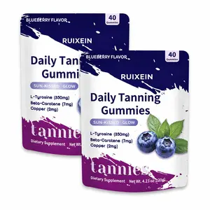 Blueberry Tanning Gummies (2-Pack): 80 Delicious Dietary Supplements—Achieve a Sun-Kissed Tan and Shine with Confidence