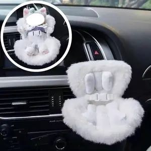 Cute Soft Furry Car Seat for Dolls, Car Air Vent Clip, Cute and Functional Car Ornament for  Doll Collectors, Cute Car Decor, Car Interior Accessory