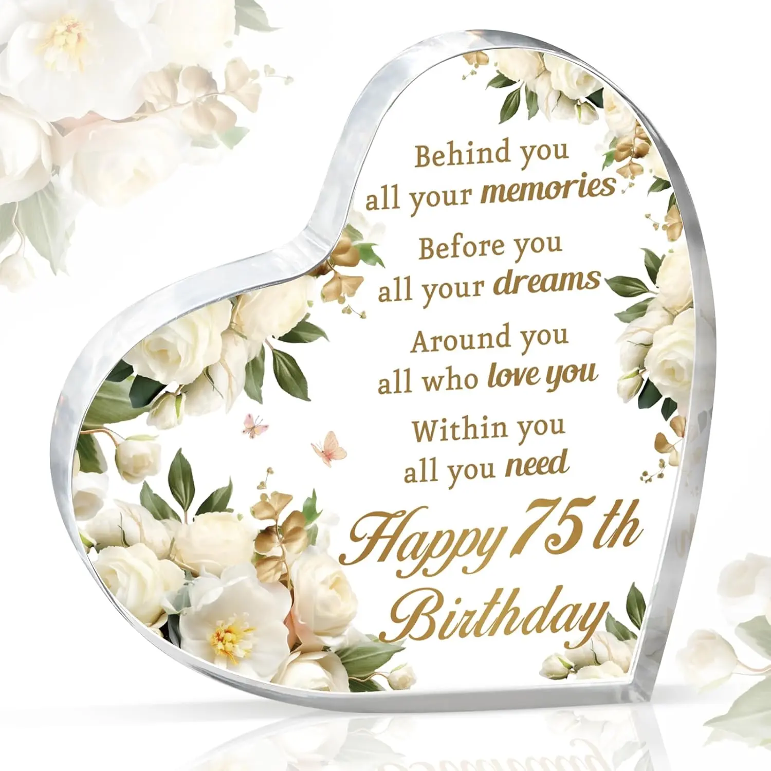 75th Birthday Gift for Women, 75th Birthday Decoration - Printed Acrylic Plaque, Unique 75th Birthday Present