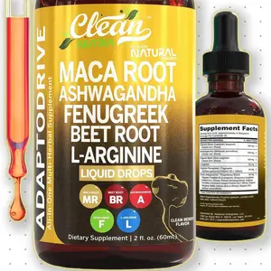 Organic Maca Root Liquid Drops with AshwagandhaFenugreek Beet Root and L-Arginine Liquid Multivitaminfor Women and Men-Adapto Drive SupplementHealthcare Natural Dietary Fitness Optimum EdibleSolution-Natural Ingredients: Formulated with Maca Root