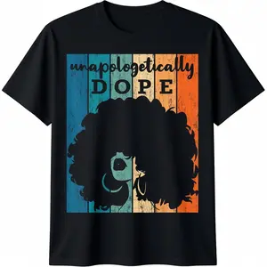 Men's Graphic T-Shirt, Black History Month African American Print, 100% Cotton Casual Streetwear Tee, Unisex Sizes M-5XL, Tshirt, Graphic T Shirts