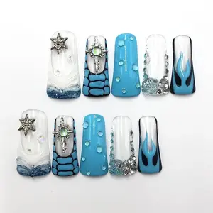 Luxury Gold Glitter Nail Set bedazzled kit
