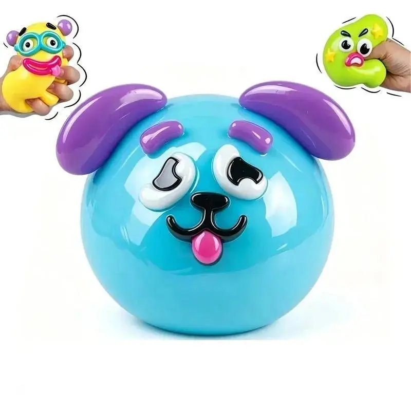 Hot New Fun and Curious Dog Face Changing Slow Rebound Pinch Music Adult and Child Relaxation and Stress Relief Squeezing Toy