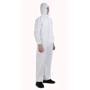 Disposable Hazmat Suit - Full Body Protection Coverall (6-Pack) -L