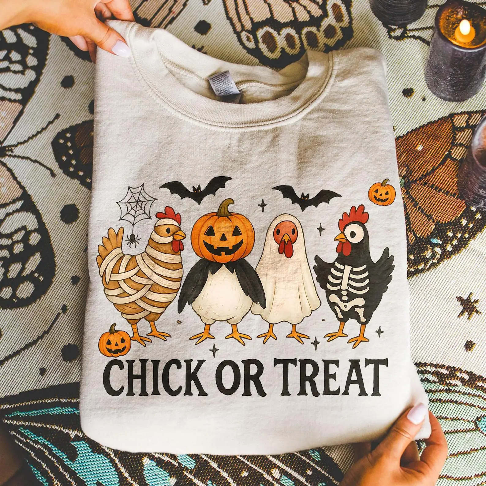 Comfort Colors Spooky Chicken Halloween Shirt, Chick or Treat