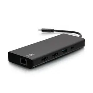 C2G USB-C 9-in-1 Dual Display Docking Station with 60W Power Supply, HDMI, Ethernet, USB, 3.5mm Audio and Power Delivery up to 60W - 4K 30Hz (TAA Compliant)