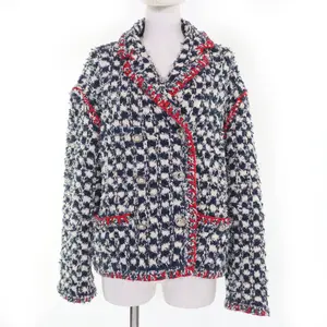Pre-owned CHANEL Cotton Small Leather Goods COCO Button Tweed Linen Jacket