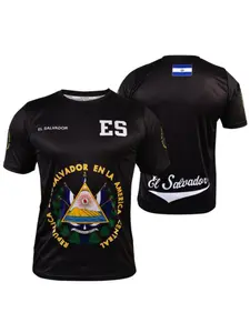 Salvador Gradient Soccer Shirt, Casual Long Sleeve Ethnic Style T-Shirt for All Seasons, Unisex Sportswear for Football Match, Football Jerseys