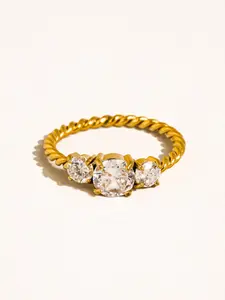 Niza 18K Gold Non-Tarnish CZ Statement Ring
