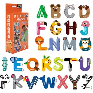 Cartoon Animal Alphabet Stickers Set, Interactive Parent-Child Educational Toy, Creative Magnetic Letter Recognition Higher End Fridge Magnets