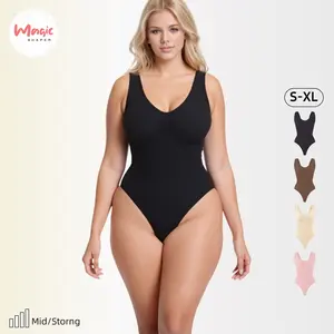 Versatile Use Women’s Seamless V Neck Shaper Jumpsuit, Sleeveless Corset Bodysuit, No Padding Invisible Shapewear, Full Body Tummy Control Slimming Fashion Bodysuit & Seamless Tummy Control Camisole faja body shaperwear