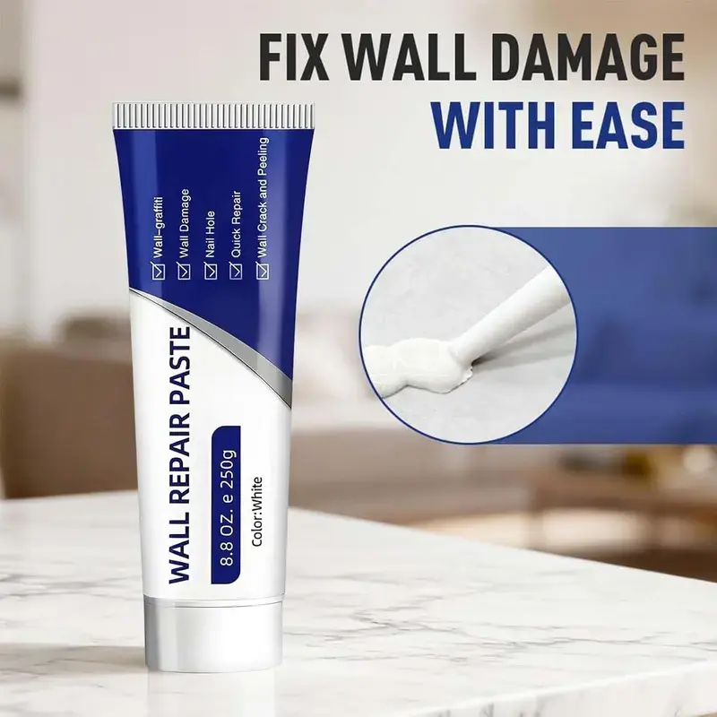Drywall Repair Kit 250g – Wall Hole & Crack Filler, Fast-Drying Spackle Paste with Strong Adhesive, Waterproof Self-Adhesive for Indoor White Walls, Multi-Scratch & Deep Hole Repair sohochic