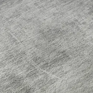 HomeRoots 665956 9x12 ft. Gray & Silver Abstract Geometric Transitional Full-Sized Area Rug, Machine-Made Rectangle, Washable with UV Protection, Full-Sized Area Rugs
