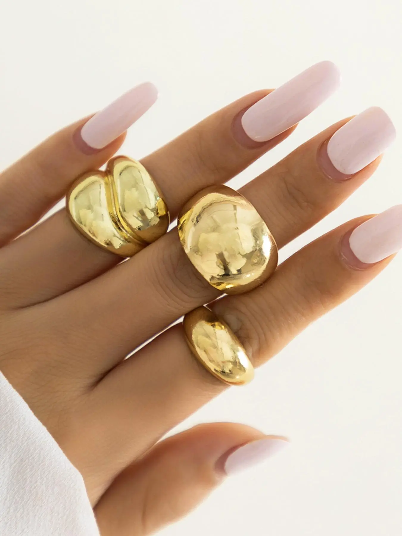 Chunky Rings for Women, Non Tarnish Stackable Ring for Women, Fashion Jewelry for Party, Daily Clothing Decor, Trendy All-match & Exquisite Jewelry for Birthday Gift, Chunky Statement Rings