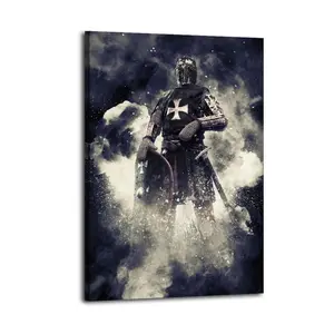 Medieval Knight Crusader Coat Of Arms Poster Decorative Painting Canvas Wall Art Picture Print Modern Family Bedroom Decor