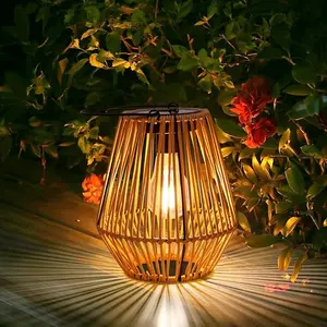 Solar Lantern — Outdoor Waterproof Solar Light, Hanging Rattan-Style Lantern Decoration; Suitable for Gardens, Courtyards, Patios, Porches, Trees, Lawns, and Pathways (1-Pack)