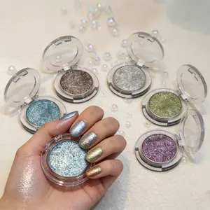 3.6g Large Capacity Single Color Silver Glitter Eyeshadow, Six Colors Party Commute Versatile, Suitable for All Skin Tones