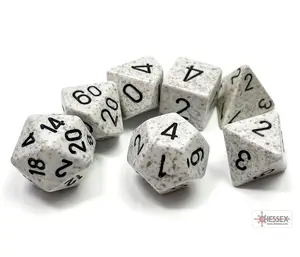 Speckled (Arctic Camo) Chessex Brand D&D/RPG Polyhedral Dice Set - 7 Dice with Clear Storage Case