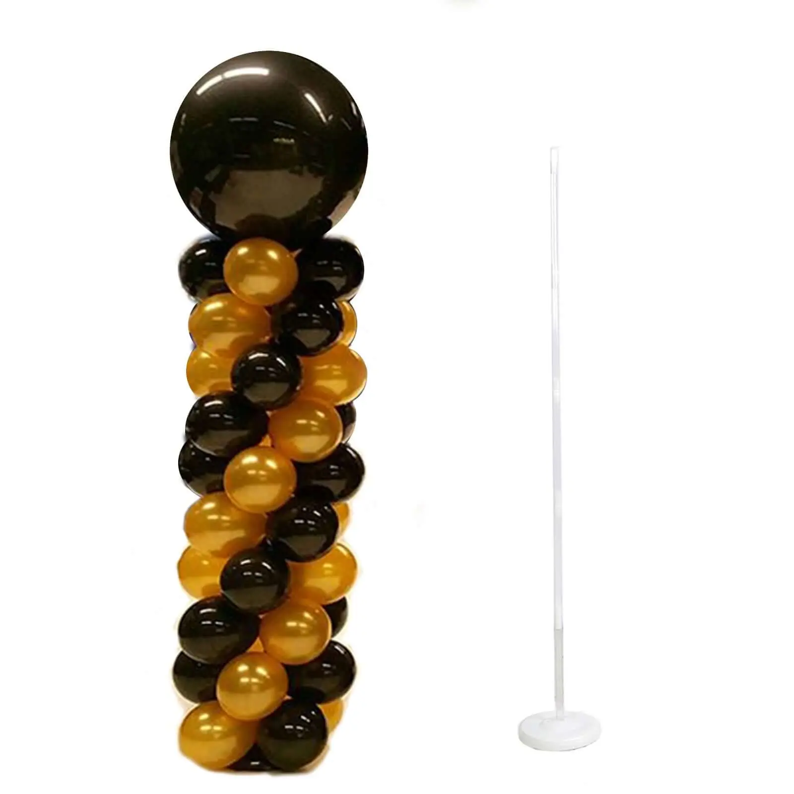 Decorative 2-Pack 5ft White Column Stand Set, Balloon Party Supplies for Balloon Decor