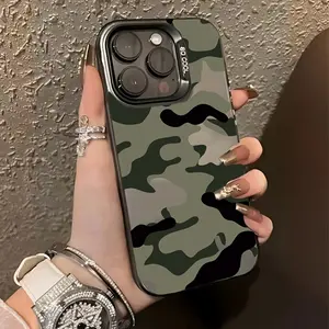 Military green camouflage case with a simple, premium feel and air cushion, matte protective cover, suitable for iPhone 17/16/15/14/13/12/11/X/XS/XS Max/XR/16E/7P/8P. It is a great gift for friends, family, or yourself.