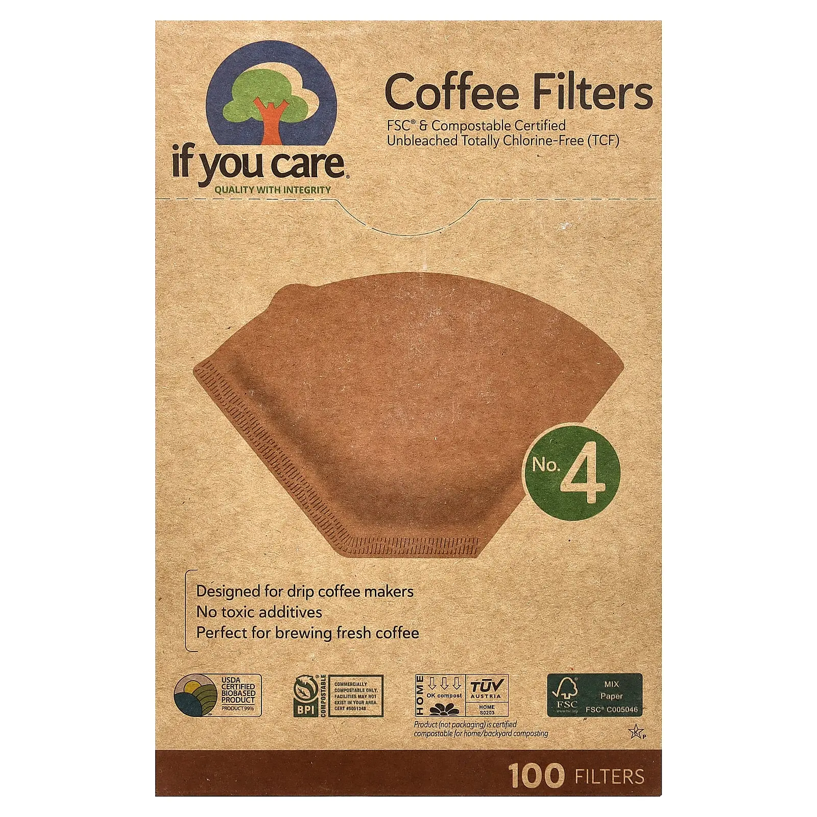 If You Care Coffee Filters, No. 4 , 100 Filters If You Care Coffee Filters, No. 4 , 100 Filters