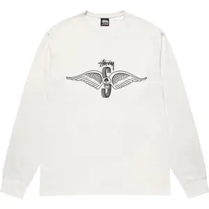 Stussy Skull Wings L/S Pigment Dyed Tee Natural